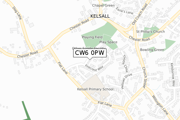 CW6 0PW map - large scale - OS Open Zoomstack (Ordnance Survey) CW6 0PW map - large scale - OS Open Zoomstack (Ordnance Survey)