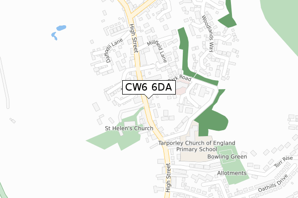 CW6 6DA map - large scale - OS Open Zoomstack (Ordnance Survey)