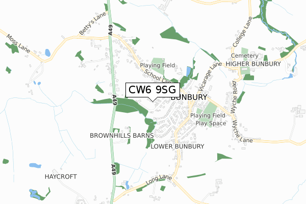 CW6 9SG map - small scale - OS Open Zoomstack (Ordnance Survey) CW6 9SG map - small scale - OS Open Zoomstack (Ordnance Survey)