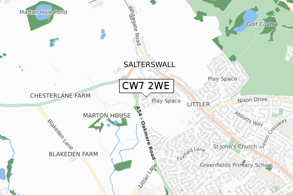 CW7 2WE map - small scale - OS Open Zoomstack (Ordnance Survey) CW7 2WE map - small scale - OS Open Zoomstack (Ordnance Survey)