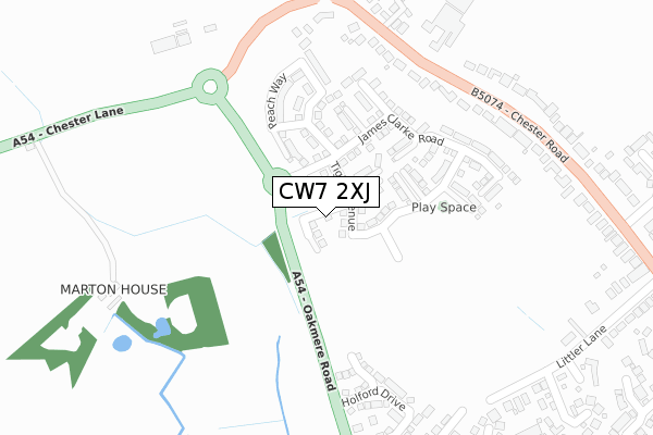 CW7 2XJ map - large scale - OS Open Zoomstack (Ordnance Survey) CW7 2XJ map - large scale - OS Open Zoomstack (Ordnance Survey)