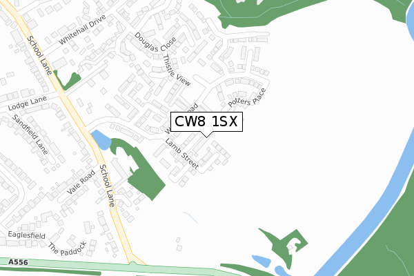 CW8 1SX map - large scale - OS Open Zoomstack (Ordnance Survey)