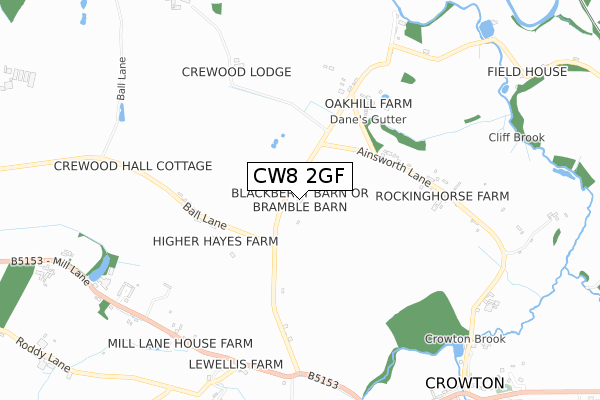 CW8 2GF map - small scale - OS Open Zoomstack (Ordnance Survey)