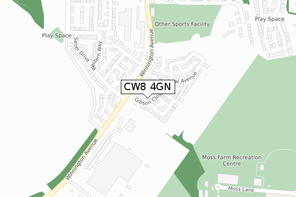 CW8 4GN map - large scale - OS Open Zoomstack (Ordnance Survey) CW8 4GN map - large scale - OS Open Zoomstack (Ordnance Survey)