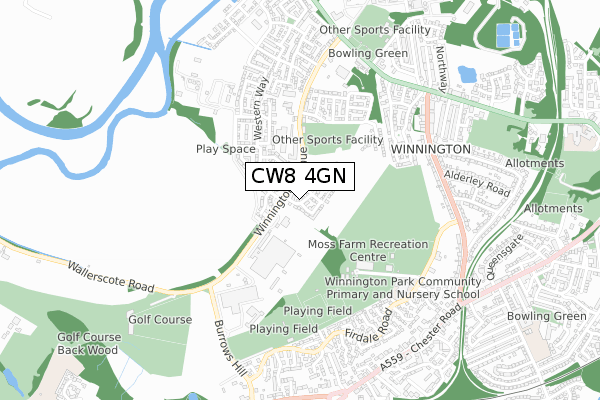 CW8 4GN map - small scale - OS Open Zoomstack (Ordnance Survey) CW8 4GN map - small scale - OS Open Zoomstack (Ordnance Survey)