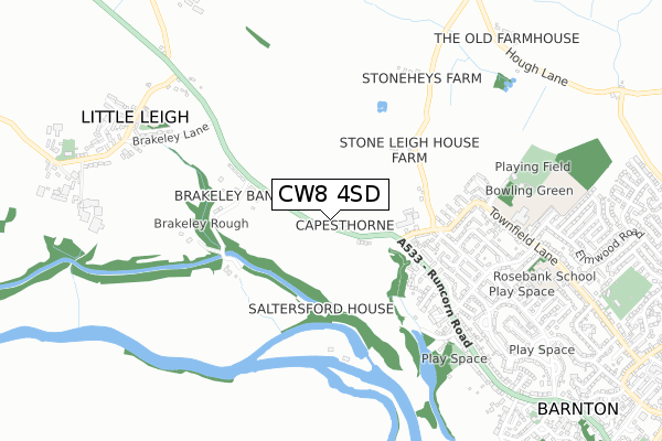 CW8 4SD map - small scale - OS Open Zoomstack (Ordnance Survey) CW8 4SD map - small scale - OS Open Zoomstack (Ordnance Survey)