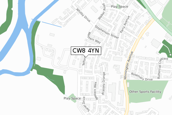 CW8 4YN map - large scale - OS Open Zoomstack (Ordnance Survey) CW8 4YN map - large scale - OS Open Zoomstack (Ordnance Survey)