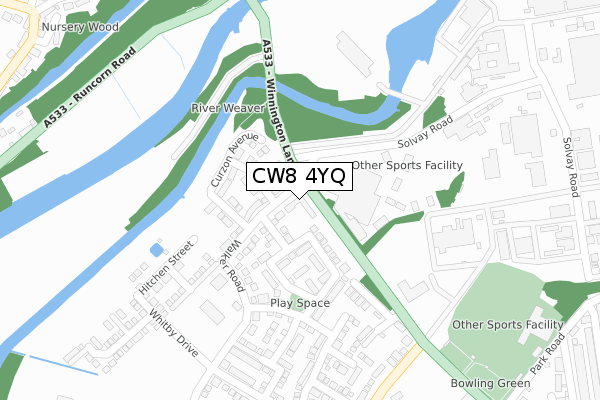 CW8 4YQ map - large scale - OS Open Zoomstack (Ordnance Survey) CW8 4YQ map - large scale - OS Open Zoomstack (Ordnance Survey)