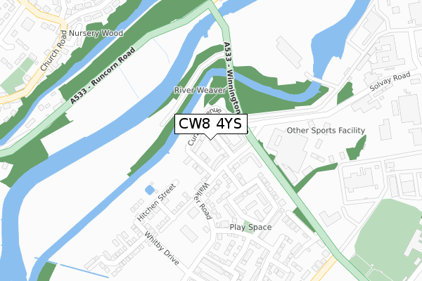 CW8 4YS map - large scale - OS Open Zoomstack (Ordnance Survey) CW8 4YS map - large scale - OS Open Zoomstack (Ordnance Survey)