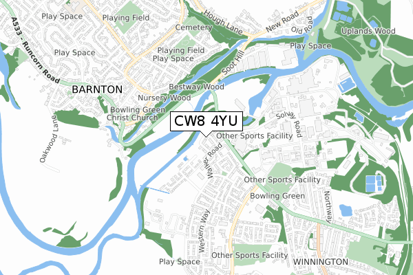 CW8 4YU map - small scale - OS Open Zoomstack (Ordnance Survey) CW8 4YU map - small scale - OS Open Zoomstack (Ordnance Survey)