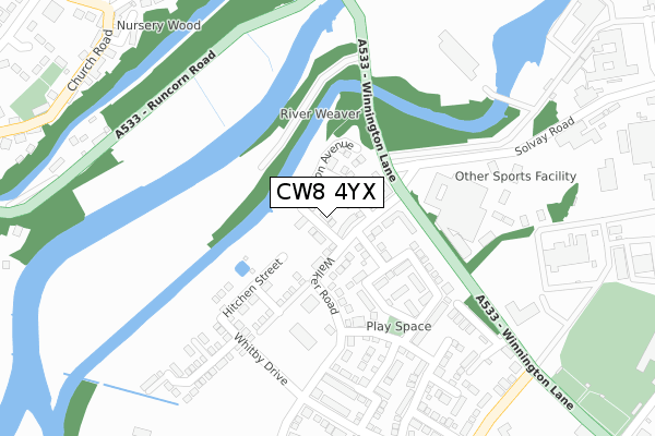 CW8 4YX map - large scale - OS Open Zoomstack (Ordnance Survey) CW8 4YX map - large scale - OS Open Zoomstack (Ordnance Survey)