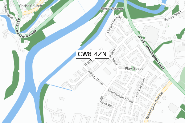 CW8 4ZN map - large scale - OS Open Zoomstack (Ordnance Survey) CW8 4ZN map - large scale - OS Open Zoomstack (Ordnance Survey)