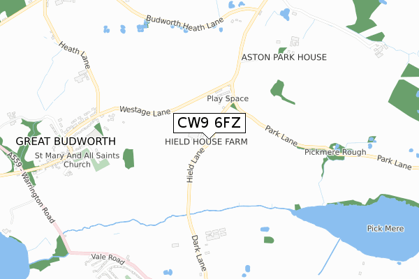 CW9 6FZ map - small scale - OS Open Zoomstack (Ordnance Survey) CW9 6FZ map - small scale - OS Open Zoomstack (Ordnance Survey)