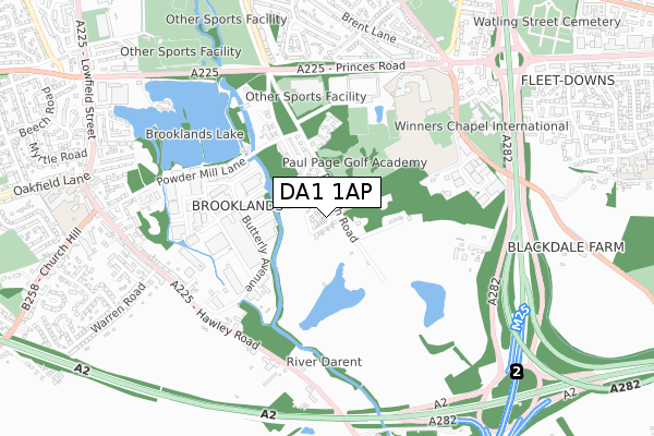 DA1 1AP map - small scale - OS Open Zoomstack (Ordnance Survey)