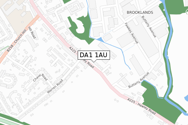 DA1 1AU map - large scale - OS Open Zoomstack (Ordnance Survey)