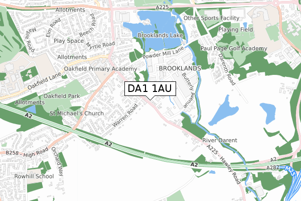 DA1 1AU map - small scale - OS Open Zoomstack (Ordnance Survey) DA1 1AU map - small scale - OS Open Zoomstack (Ordnance Survey)