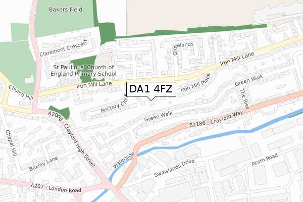 DA1 4FZ map - large scale - OS Open Zoomstack (Ordnance Survey) DA1 4FZ map - large scale - OS Open Zoomstack (Ordnance Survey)