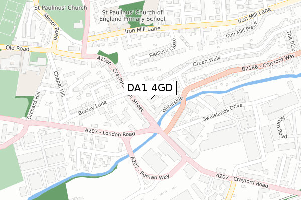 DA1 4GD map - large scale - OS Open Zoomstack (Ordnance Survey)
