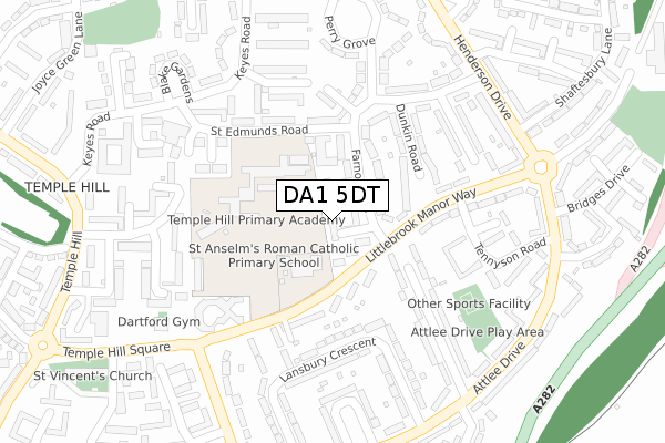 DA1 5DT map - large scale - OS Open Zoomstack (Ordnance Survey)