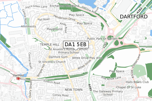 DA1 5EB map - small scale - OS Open Zoomstack (Ordnance Survey)