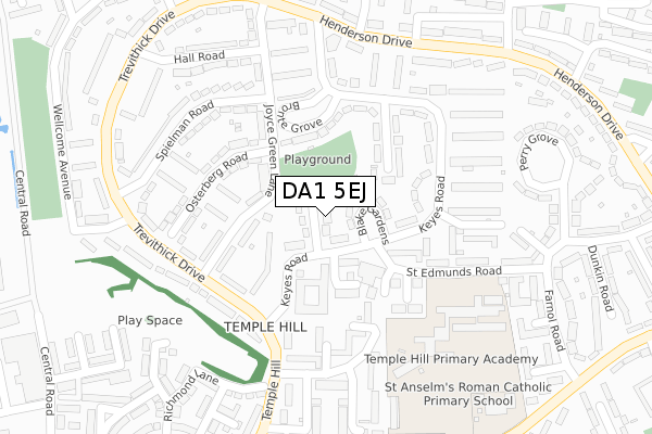 DA1 5EJ map - large scale - OS Open Zoomstack (Ordnance Survey)