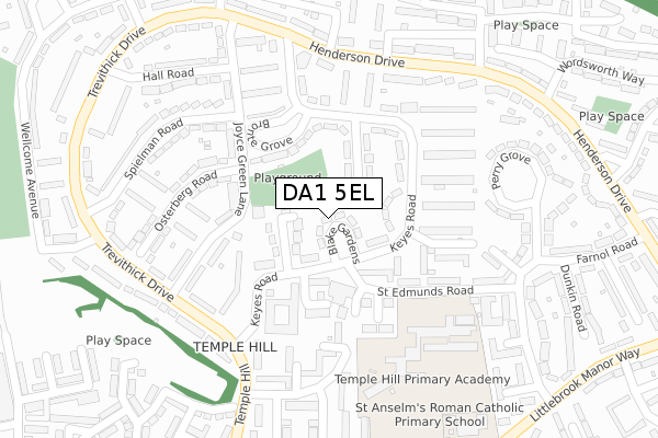 DA1 5EL map - large scale - OS Open Zoomstack (Ordnance Survey)
