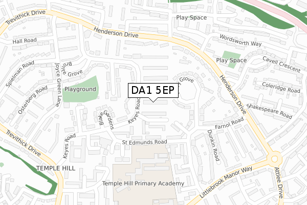 DA1 5EP map - large scale - OS Open Zoomstack (Ordnance Survey)