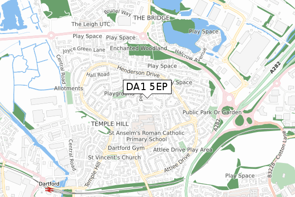 DA1 5EP map - small scale - OS Open Zoomstack (Ordnance Survey)