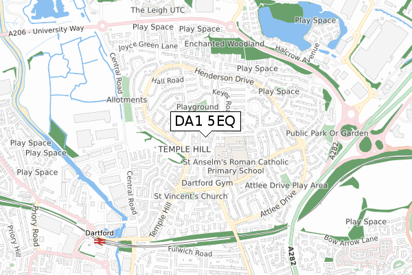DA1 5EQ map - small scale - OS Open Zoomstack (Ordnance Survey)