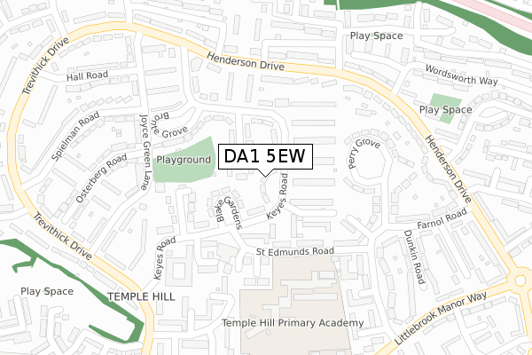 DA1 5EW map - large scale - OS Open Zoomstack (Ordnance Survey)
