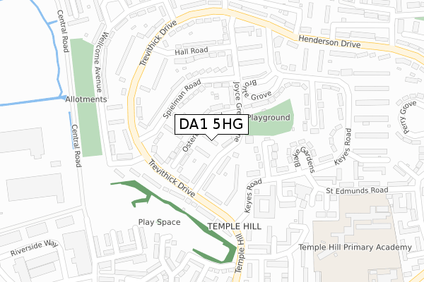 DA1 5HG map - large scale - OS Open Zoomstack (Ordnance Survey)