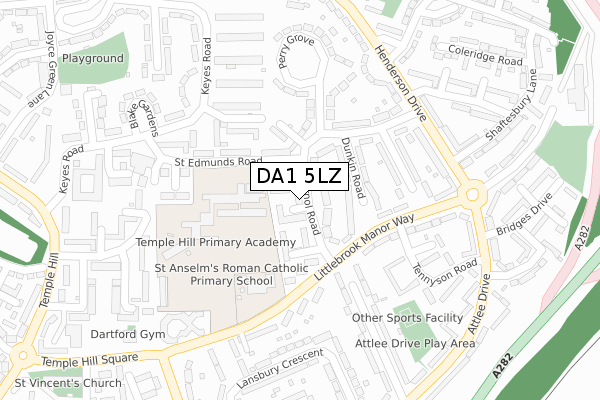 DA1 5LZ map - large scale - OS Open Zoomstack (Ordnance Survey)