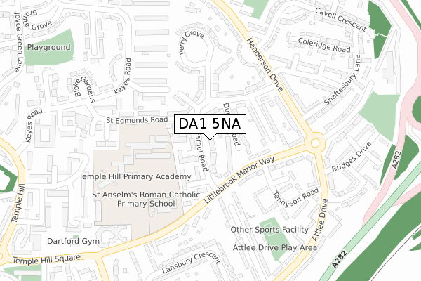 DA1 5NA map - large scale - OS Open Zoomstack (Ordnance Survey)