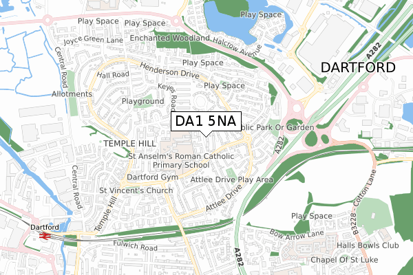 DA1 5NA map - small scale - OS Open Zoomstack (Ordnance Survey)
