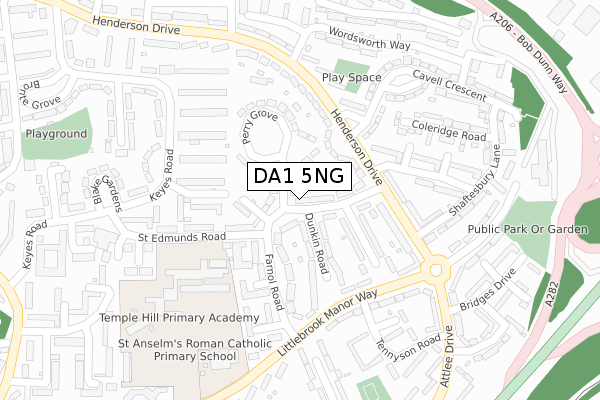 DA1 5NG map - large scale - OS Open Zoomstack (Ordnance Survey)