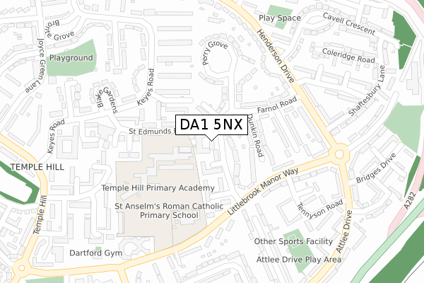 DA1 5NX map - large scale - OS Open Zoomstack (Ordnance Survey)