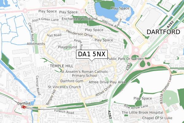 DA1 5NX map - small scale - OS Open Zoomstack (Ordnance Survey) DA1 5NX map - small scale - OS Open Zoomstack (Ordnance Survey)