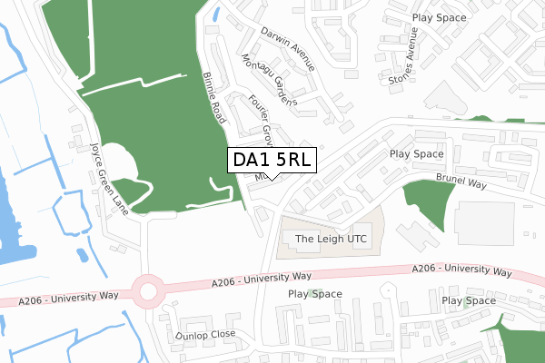 DA1 5RL map - large scale - OS Open Zoomstack (Ordnance Survey)