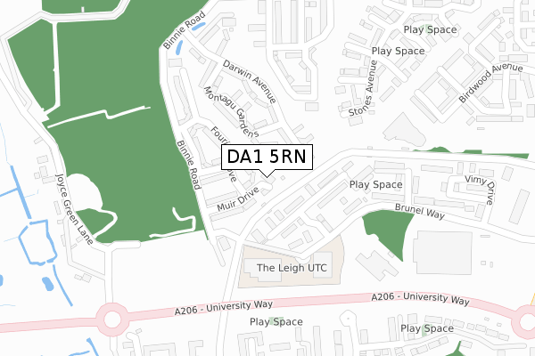 DA1 5RN map - large scale - OS Open Zoomstack (Ordnance Survey)