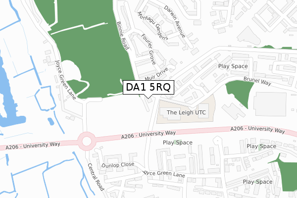 DA1 5RQ map - large scale - OS Open Zoomstack (Ordnance Survey)