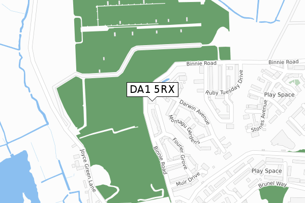 DA1 5RX map - large scale - OS Open Zoomstack (Ordnance Survey)