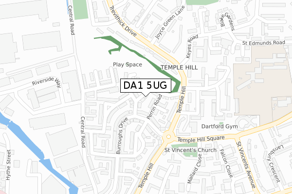 DA1 5UG map - large scale - OS Open Zoomstack (Ordnance Survey) DA1 5UG map - large scale - OS Open Zoomstack (Ordnance Survey)
