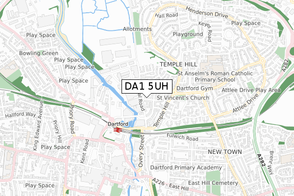 DA1 5UH map - small scale - OS Open Zoomstack (Ordnance Survey) DA1 5UH map - small scale - OS Open Zoomstack (Ordnance Survey)