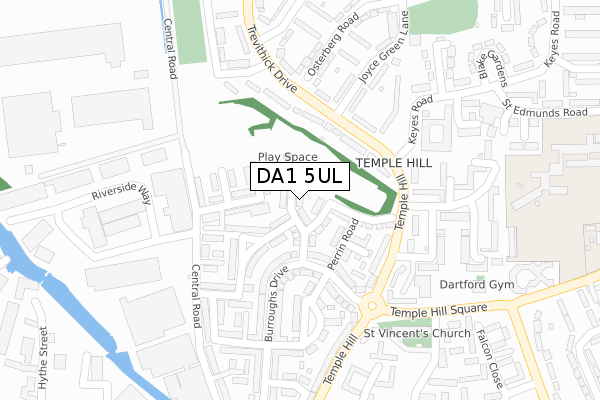 DA1 5UL map - large scale - OS Open Zoomstack (Ordnance Survey) DA1 5UL map - large scale - OS Open Zoomstack (Ordnance Survey)