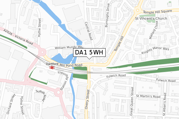 DA1 5WH map - large scale - OS Open Zoomstack (Ordnance Survey)