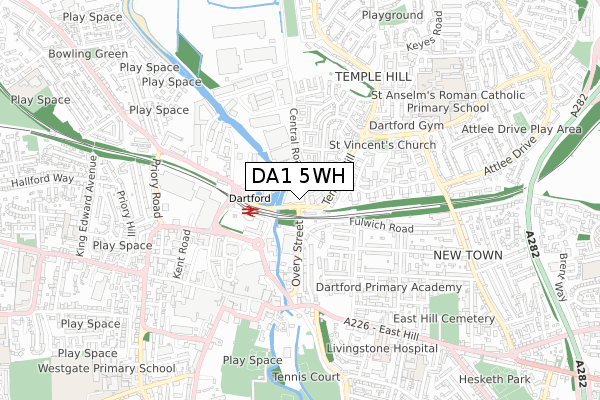 DA1 5WH map - small scale - OS Open Zoomstack (Ordnance Survey)