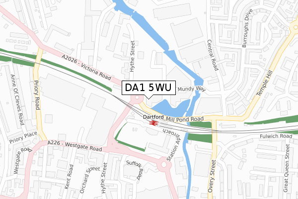 DA1 5WU map - large scale - OS Open Zoomstack (Ordnance Survey)