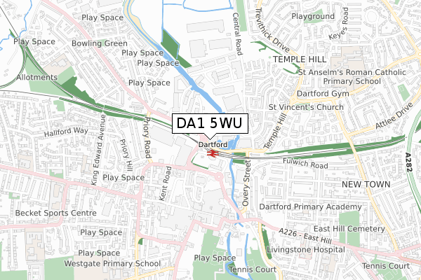 DA1 5WU map - small scale - OS Open Zoomstack (Ordnance Survey) DA1 5WU map - small scale - OS Open Zoomstack (Ordnance Survey)