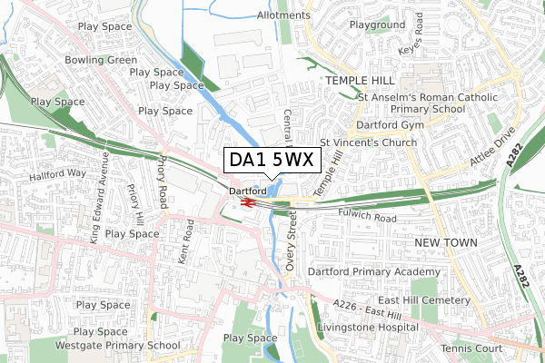 DA1 5WX map - small scale - OS Open Zoomstack (Ordnance Survey) DA1 5WX map - small scale - OS Open Zoomstack (Ordnance Survey)