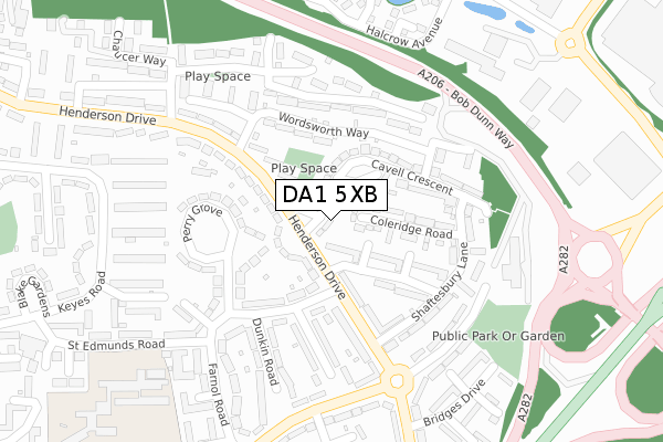 DA1 5XB map - large scale - OS Open Zoomstack (Ordnance Survey)